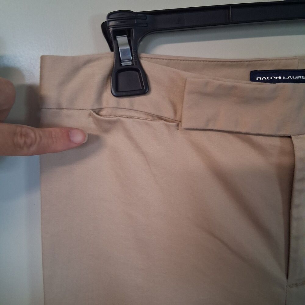 Ralph Lauren Sport Slim Fit Mid-Rise Khaki Chino Trousers Size 8 Minimalist - Picture 4 of 12